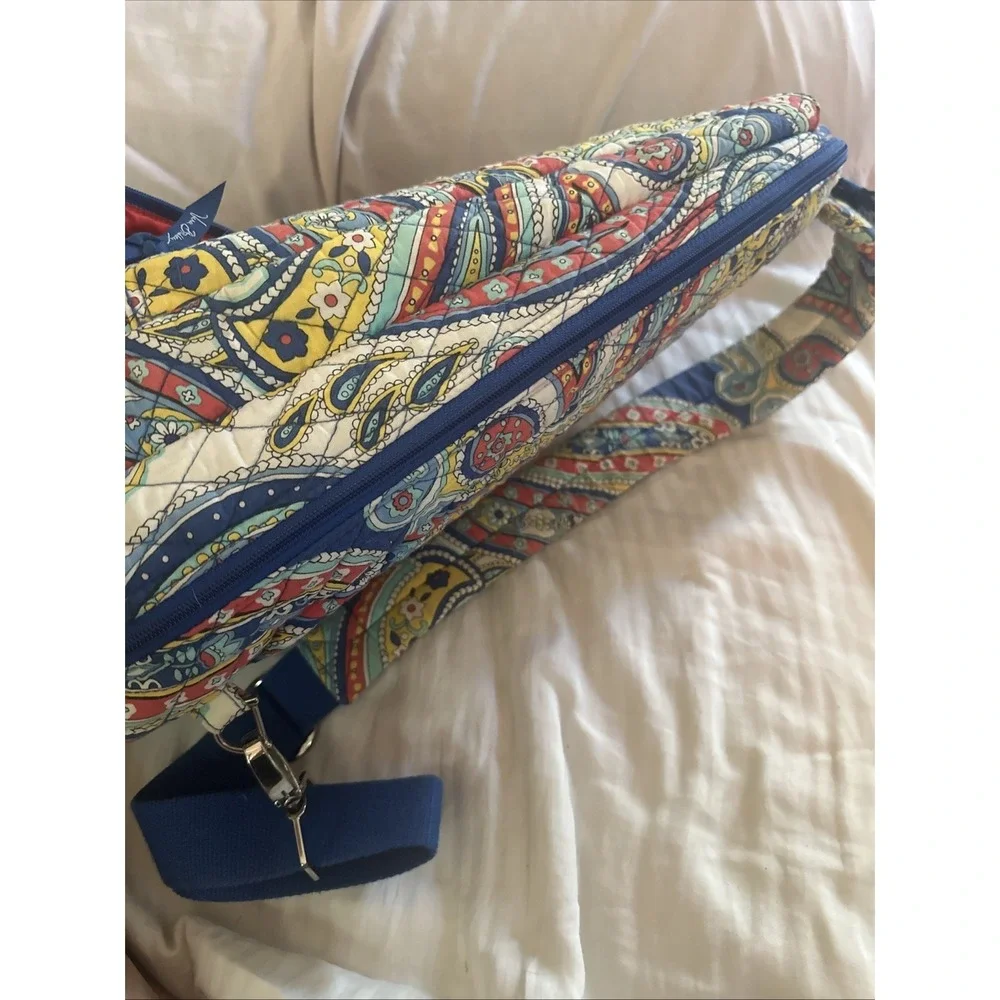 Vera Bradley Sling Tennis Backpack in Marina Paisley Pattern Blue, Red, White